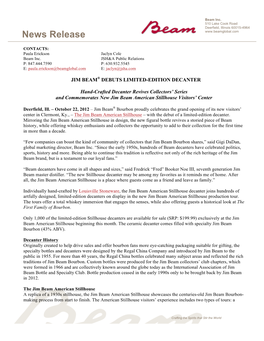 Jim Beam Decanters Press Release