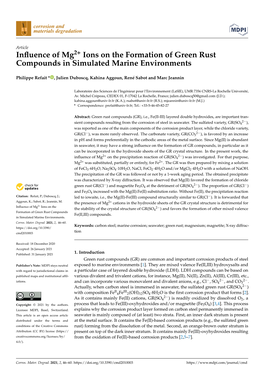 Influence of Mg2+ Ions on the Formation of Green Rust