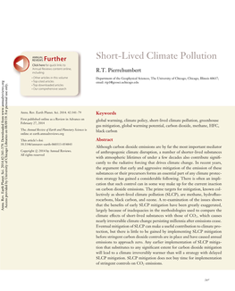 Short-Lived Climate Pollution