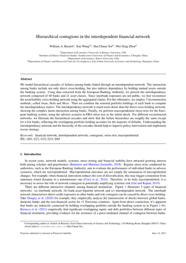 Hierarchical Contagions in the Interdependent Financial Network