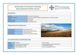 Job Description for Consultant in Radiology (Musculoskeletal/ Paediatric Interest)