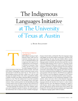 The Indigenous Languages Initiative at the University of Texas at Austin