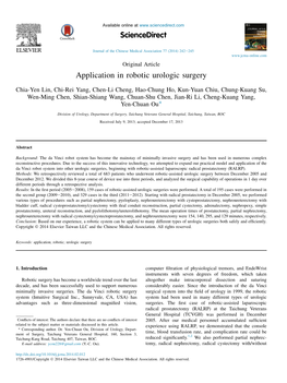 Application in Robotic Urologic Surgery