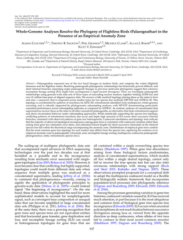 Whole-Genome Analyses Resolve the Phylogeny of Flightless Birds (Palaeognathae) in the Presence of an Empirical Anomaly Zone