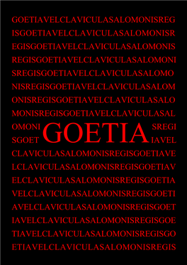 Goëtia Vel Clavicula Salomins Regis