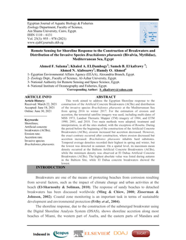 Remote Sensing for Shoreline Response to the Construction Of