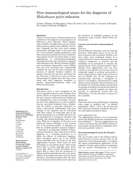 Helicobacter Pylori Infection Gut: First Published As 10.1136/Gut.45.2008.I23 on 1 July 1999