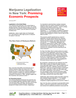 Marijuana Legalization in New York: Promising Economic Prospects