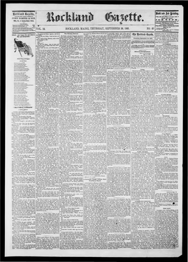 Rockland Gazette, Also on Hand, a Urge Stock of PRIM E COACH I Man Will Be Accepted Or Mastered Into Service Who “ Post Boy, Tate, Newburyport