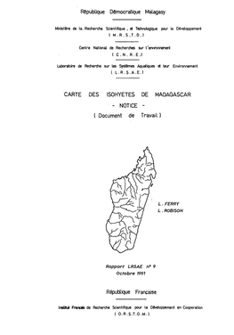 Carte Des Isohyètes De Madagascar