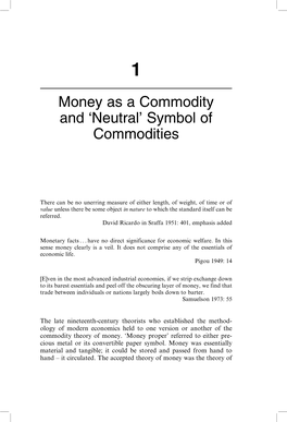 Commodity Theory of Money