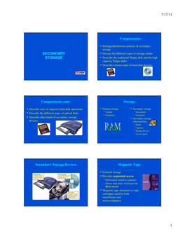 F9 Session Revised Secondary Storage Computing Essentials