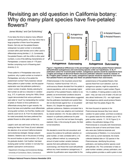 Revisiting an Old Question in California Botany: Why Do Many Plant Species Have Five-Petaled Flowers?