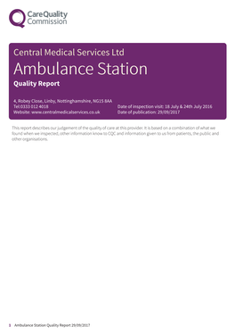 Ambulance Station Newapproachcomprehensive Report