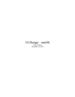 UI Design – Oneos Enrico Galassi December 19, 2018
