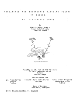 Botanist Corvallis, Oregon Funded by the U.S. Fish and Wildlife Service