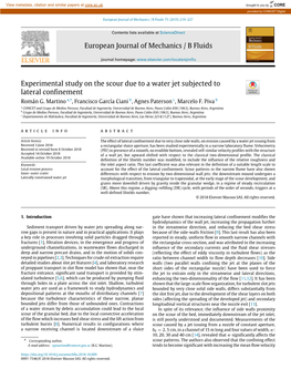 European Journal of Mechanics / B Fluids Experimental Study on The