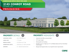 3145 Conroy Road Ottawa, on Preleasing