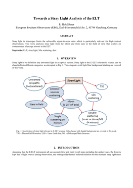 Towards a Stray Light Analysis of the ELT