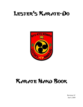 Lester's Karate-Do Karate Hand Book