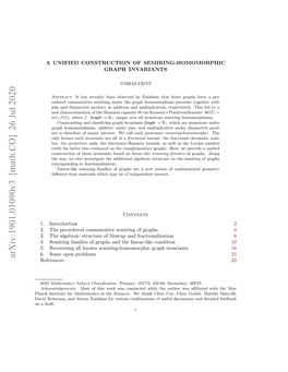 Arxiv:1901.01090V3 [Math.CO] 26 Jul 2020 Lnkisiuefrmteaisi H Cecs Etakc Thank Combination Various We Draft