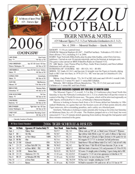 2003 FB Game Notes