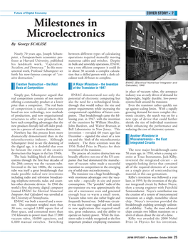 Milestones in Microelectronics