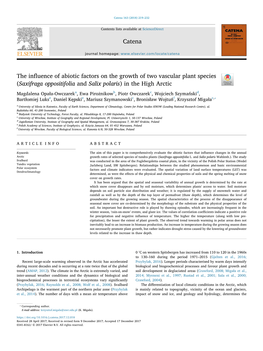 The Influence of Abiotic Factors on the Growth of Two Vascular Plant