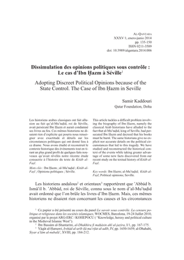 Le Cas D'ibn Ḥazm À Séville