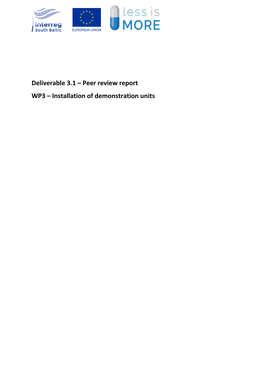 Peer Review Report WP3 – Installation of Demonstration Units