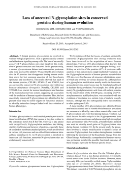 Loss of Ancestral N-Glycosylation Sites in Conserved Proteins During Human Evolution