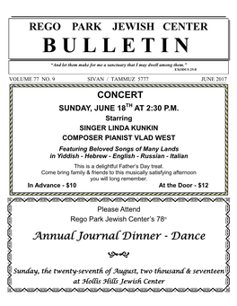 Rego Park Jewish Center Bulletin