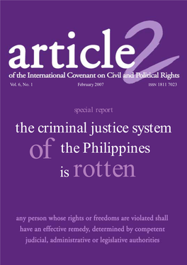 Of the Philippines the Criminal Justice System Is