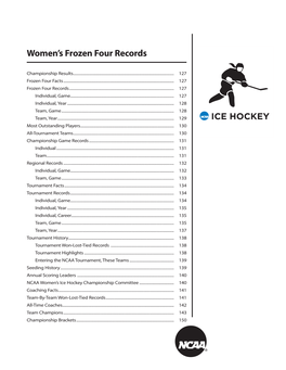 Women's Frozen Four Records