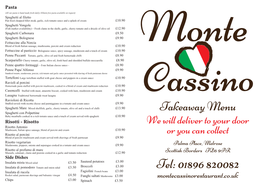 Takeaway Monte Cassino 2020