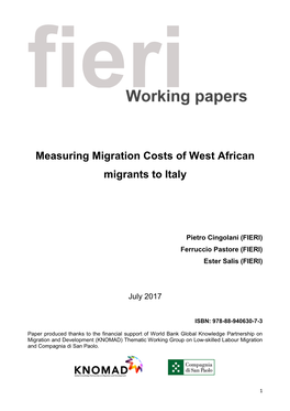 Measuring Migration Costs of West African Migrants to Italy