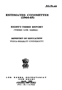 Estimates Committee ( 1 9 6 4 - 6 5 )