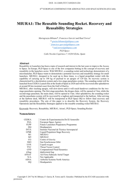 MIURA1: the Reusable Sounding Rocket. Recovery and Reusability Strategies