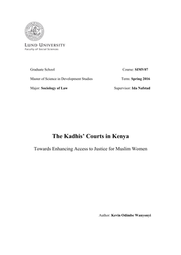 THE Kadhi Courts in Kenya