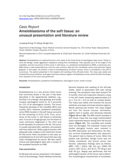 Case Report Ameloblastoma of the Soft Tissue: an Unusual Presentation and Literature Review