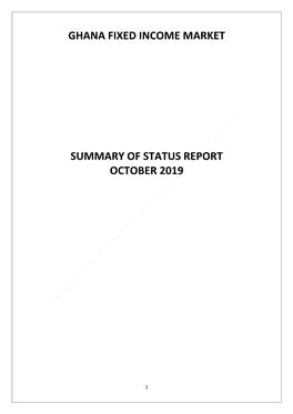 Ghana Fixed Income Market Summary of Status Report