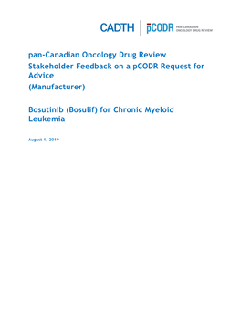 Bosutinib (Bosulif) for Chronic Myeloid Leukemia