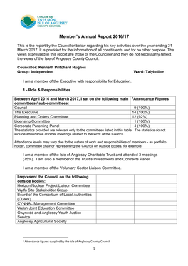 Member's Annual Report 2016/17