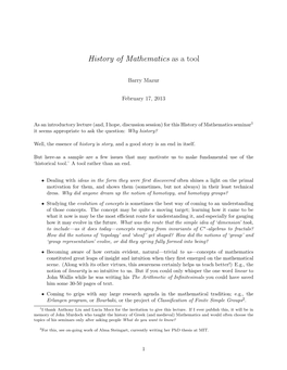 History of Mathematics As a Tool