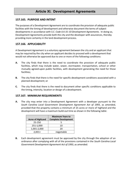 Article XI. Development Agreements