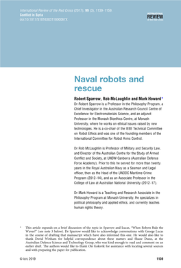 Naval Robots and Rescue