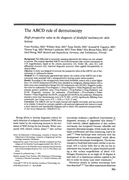The ABCD Rule of Dermatoscopy