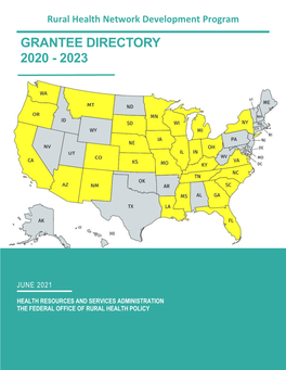 Rural Health Network Development Program Grantee Directory 2020