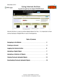 Using Internet Archive: a Guide Brought by the Digital POWRR Grant