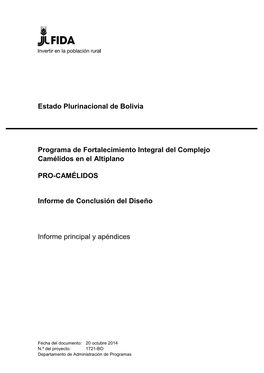 Texto Principal Informe Diseño Pro-Camelidos Bolivia